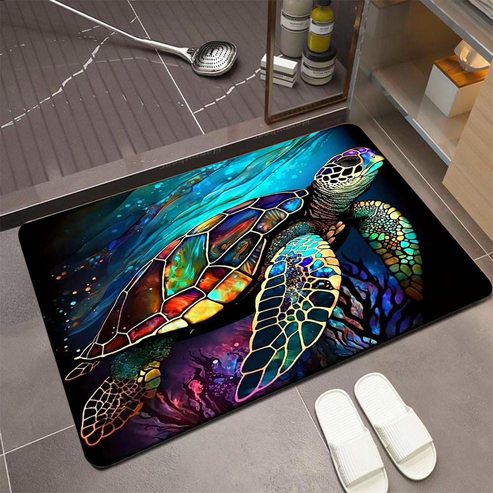 Ковер для гостиной и спальни Bubble Ocean Turtle большого размера, реалистичный дизайн с коралловым элементом, противоскользящий коврик для домашнего декора