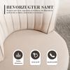 360 Degree Modern Swivel Chair, Soft Velvet Finish, Backrest, Stable Structure, Barrel Chairs, Suitable for Living Room Bedroom Study, Beige
