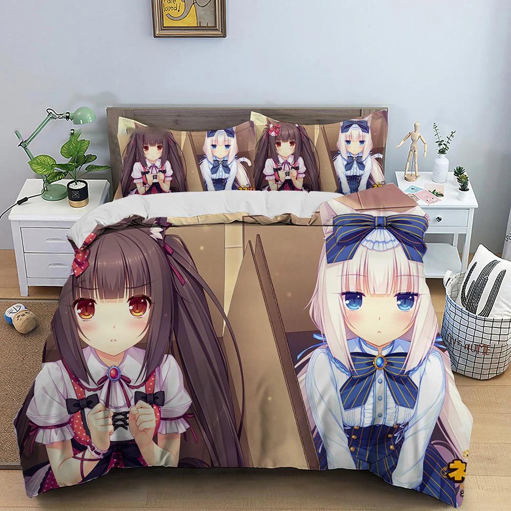 Anime Sexy Girl Bedding Set Down Duvet Bedroom Bed Cover Single and Double King Size Quilt Cover Home Textile 2/3pcs