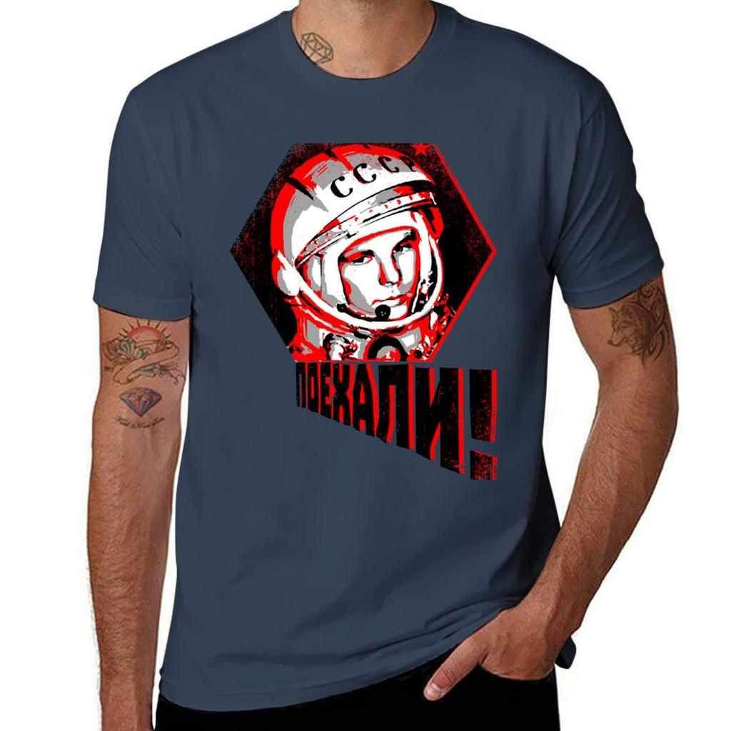 Yuri Gagarin Lets Go Tshirt Trend Art Print Tshirt
