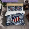 Atletico Madrid Pattern 3 Pieces Bedding Set Soft Microfiber Duvet Cover with Pillow Cases for Bedroom