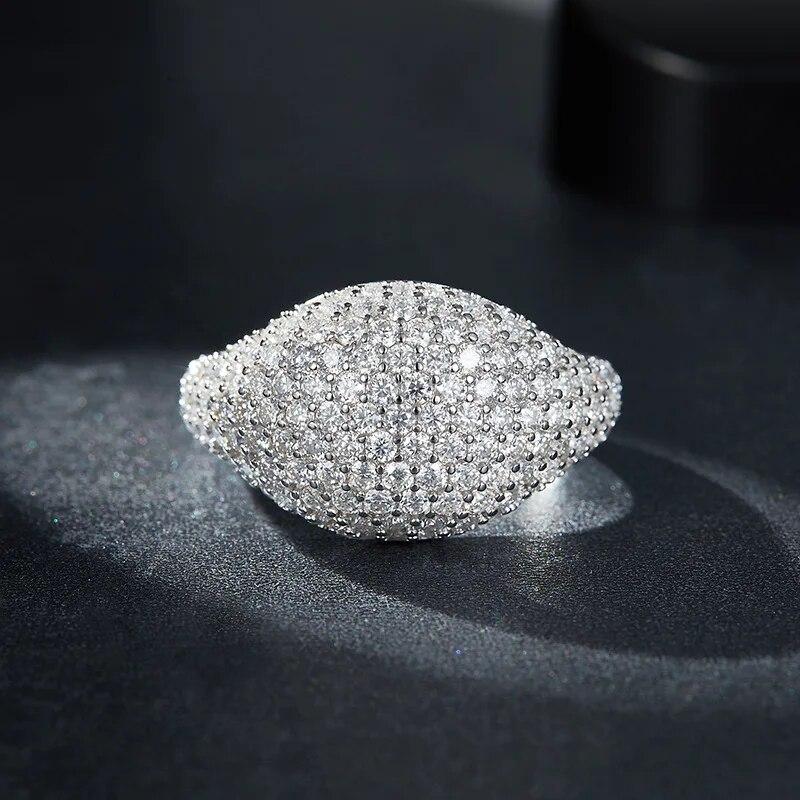 18k Gold Plated 2.42cttw Full Moissanite Diamond Rings for Women Hip Hop Men's Band Sterling Silver 925 with Certificate