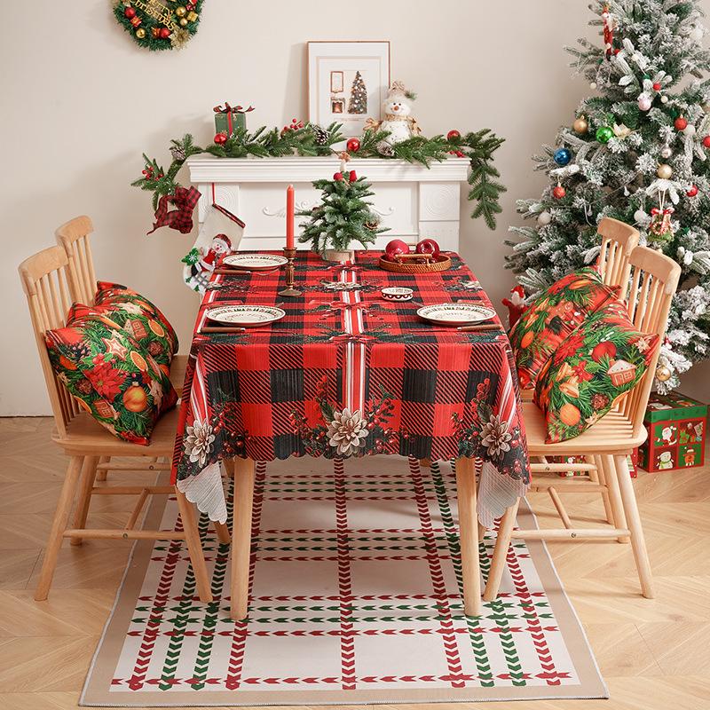 Amazon Popular Japanese-Style Striped Linen Tablecloth Tables And Chairs Simple Plain Tassel Atmosphere Decorative Cloth Dining Table