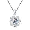Real Platinum  Carat Moissanite Pendant Necklace Rotating Windmill Original Design  Color Moissanite Necklace