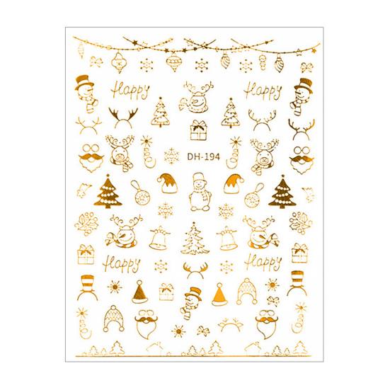 Nail Sticker Christmas Patterns 3D Effects DIY Snowflakes Christmas Nail Art Foils