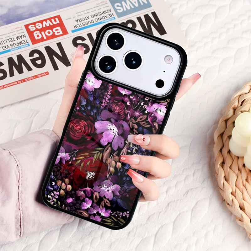 Чехол для телефона "Полночный Цветок" для IPhone 17 16e 15 14 13 12 11 Pro Max Air Mini Мягкий Защитный Чехол