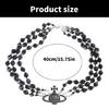 Fashionable Necklace Layer Multi Black Crystal Planet Pendant Necklace Alloy Texture Suitable For Modern Elegances