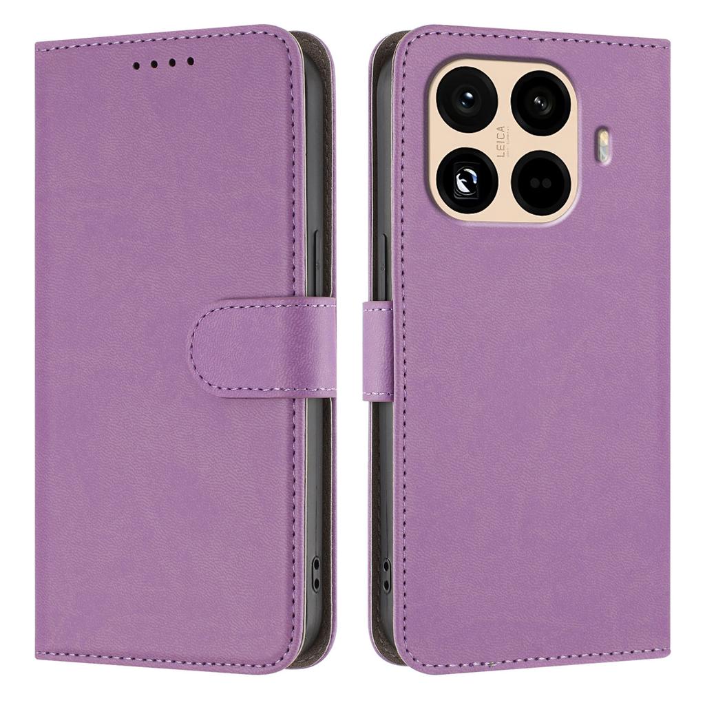 For Xiaomi 15T Pro Leather Case Solid Color Phone Cover with Wallet