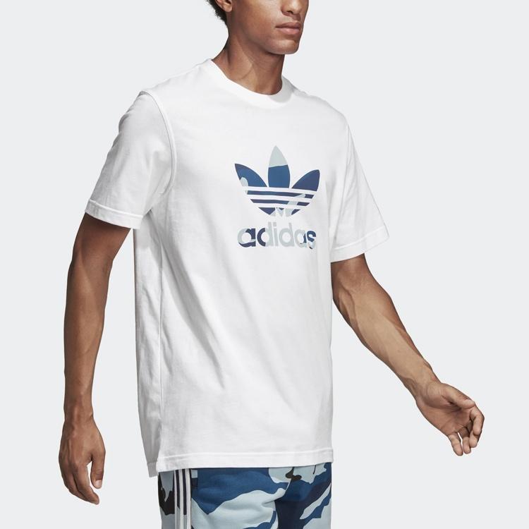 adidas originals Camouflage Logo Printing Short Sleeve White Men's DX3676