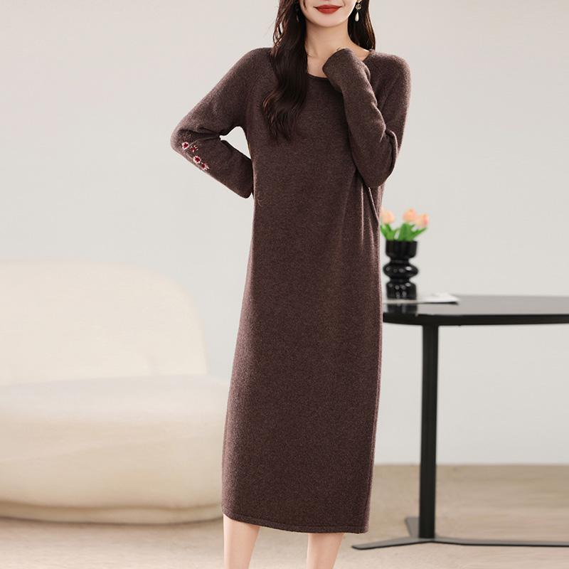 Женское кашемировое платье Qinghe кашемир 30% кашемир 70% шерсть осенне-зимняя кашемировая юбка мягкая и теплая