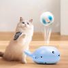 Interactive Cat Toys Electric Jet Floating Ball Cat Toy Whale Shaped Cat Toy Portable USB Dual Function Fan Pet Toy for Teaser