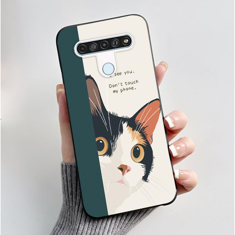 Luxury Cute Cool Boys Girls Case For LG K61 Q61 Q70 Phone Case Black Matte Soft Silicone Back Cover Protective TPU Bumper Shell
