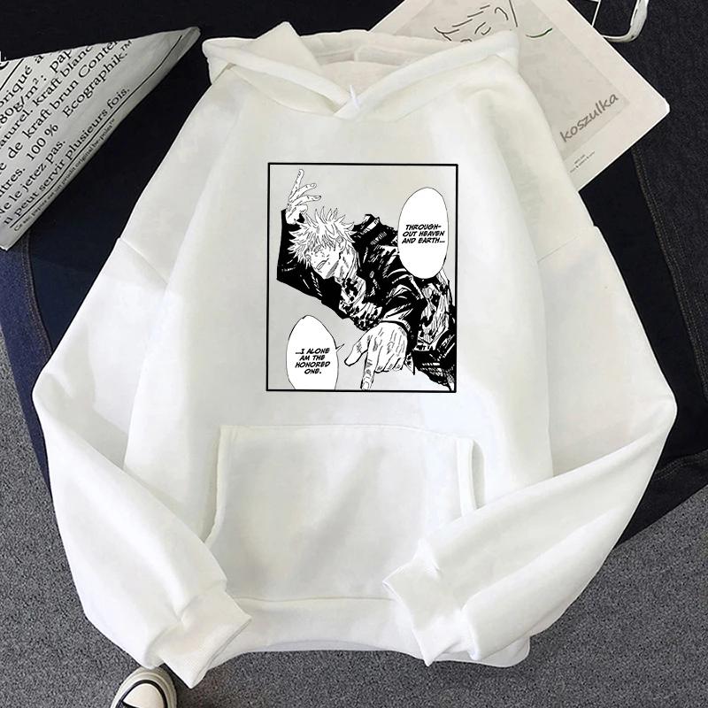 2023 New Anime Jujutsu Kaisen Satoru Gojo Hoodie Oversized Autumn Winter Fleece Sweatshirt Unisex Women Long Sleeve Pullover