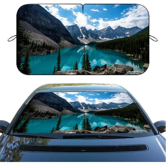 Funny Panda Car Windshield Sunshade, UV Heat Reflector Sun Visor Protector, Foldable Car Sun Shade, Universal Automotive Car Accessories for SUV