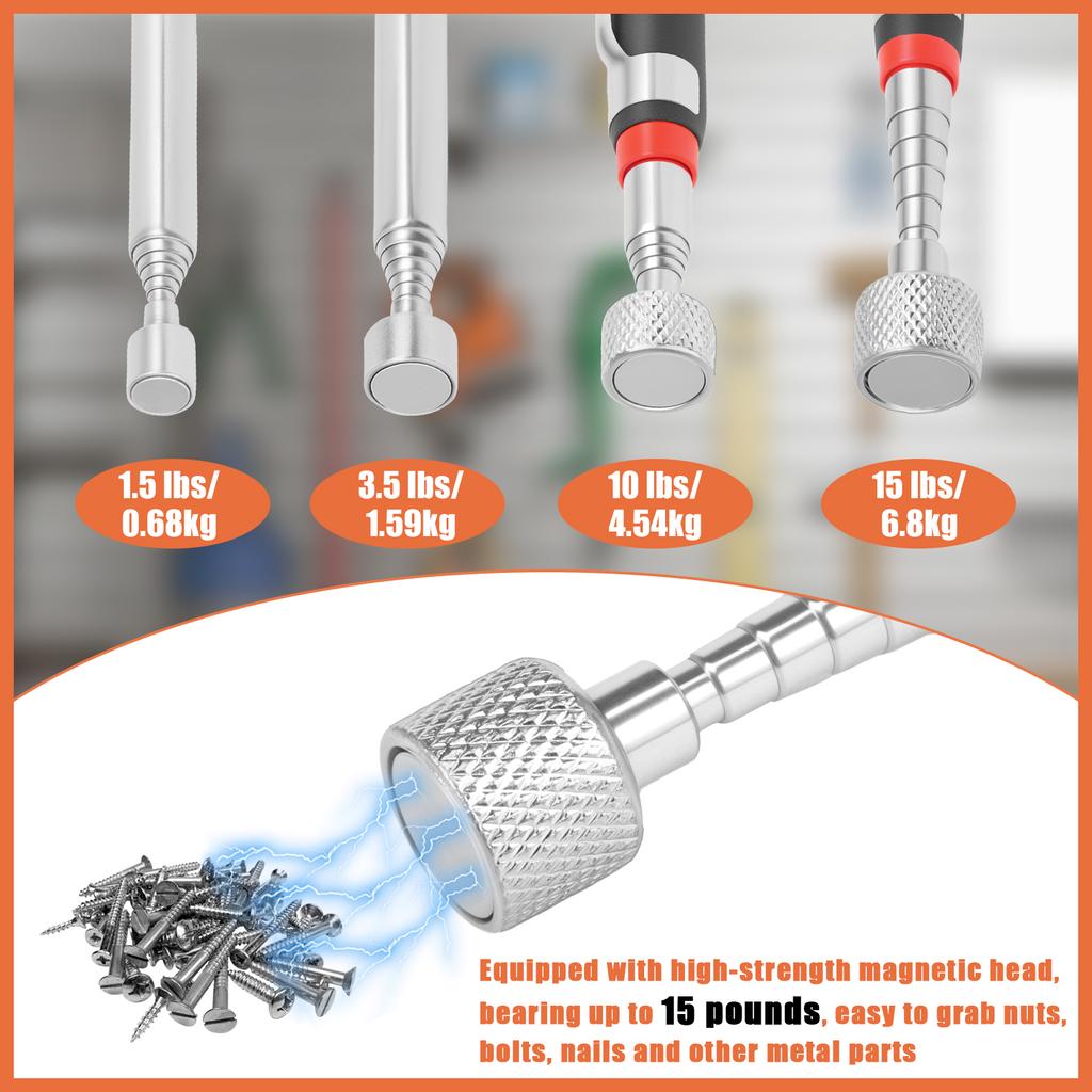 Телескопическая магнитная ручка Выдвижной захватный стержень Палка Портативный магнитный инструмент для захвата для сбора винтов Гайка Болт Металл Schraub