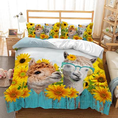 Радужный градиент Дракон Слон Альпака Метеор Медведь 3D Трехпредметный пододеяльник с принтом