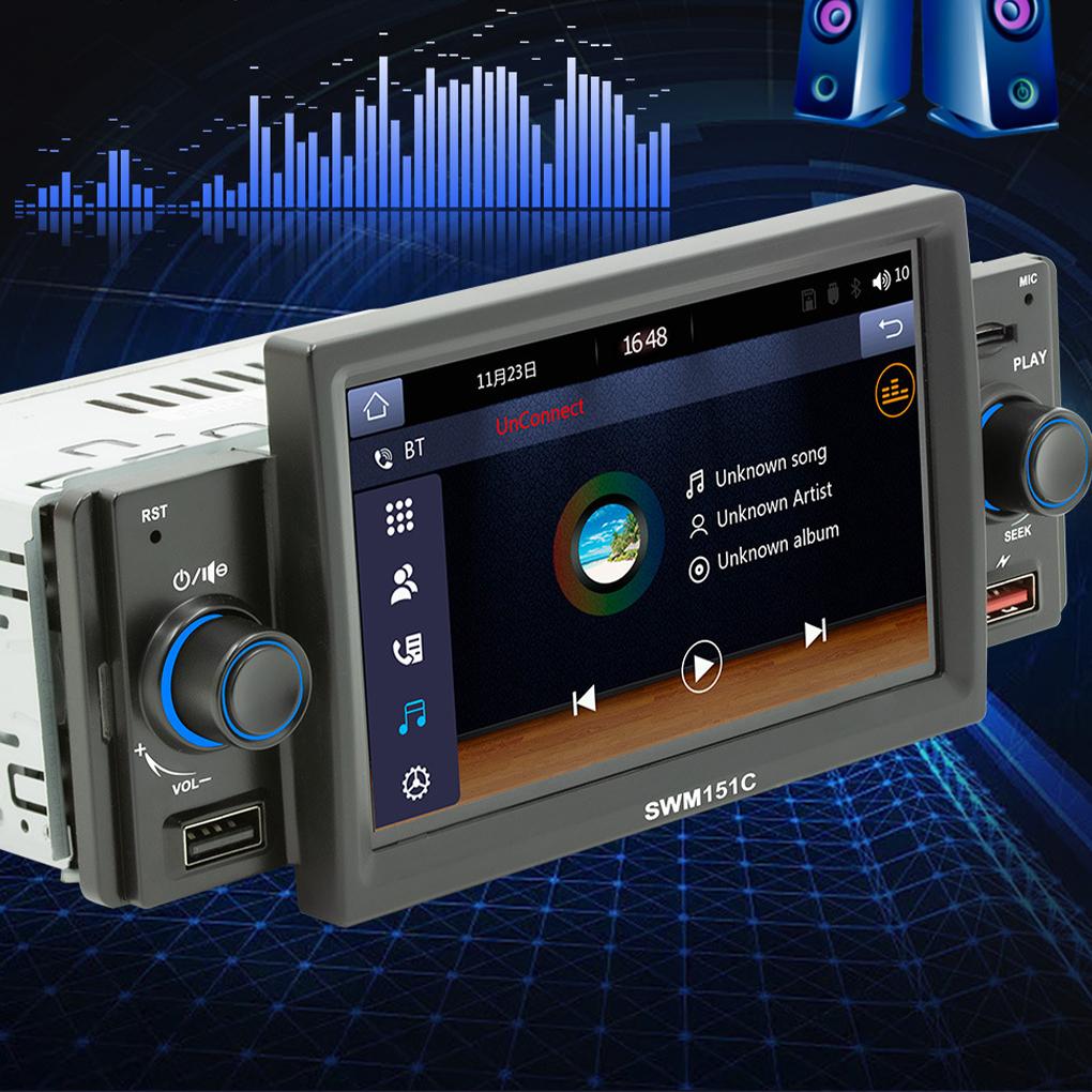 1 Din автомобильный радиоприемник CarPlay Android-Auto 5-дюймовый MP5-плеер Bluetooth Hands Free A2DP USB FM-приемник аудиосистема головное устройство