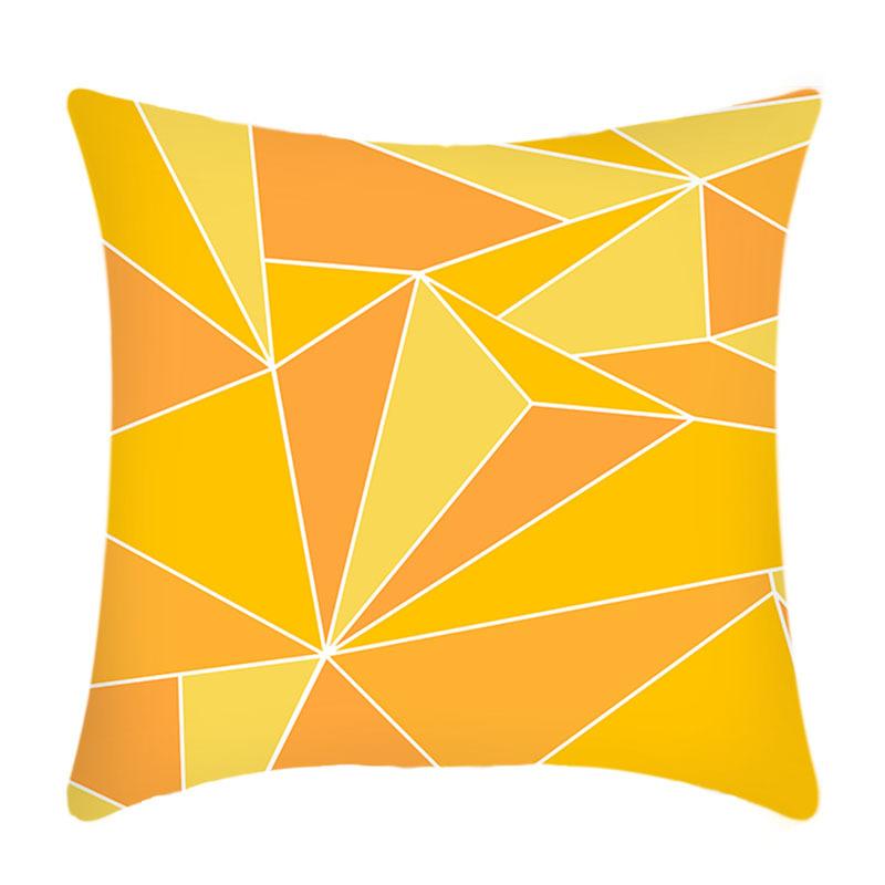 New Yellow Geometric Pillowcase Nordic Living Room Sofa Solid Color Plush Pillow Cover