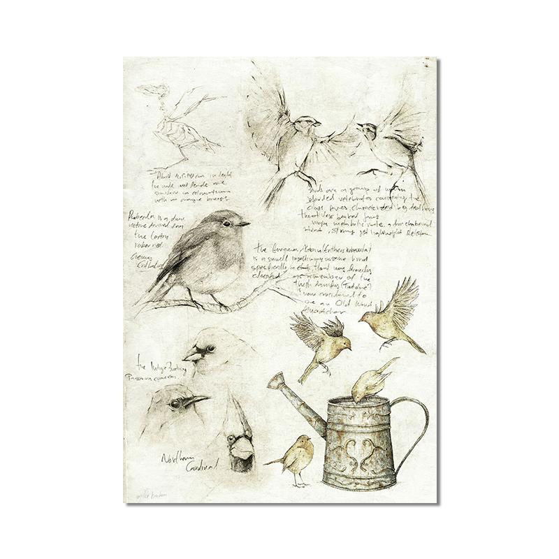 Винтажная лиса, бабочка, олень, насекомое, нота, ретро постер, грибы, холст, картина, настенная живопись, принт, настенные панно для декора гостиной