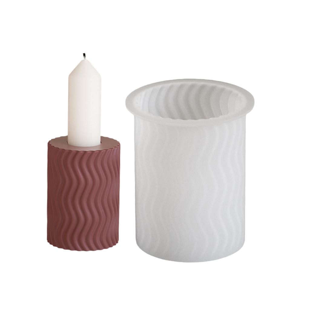 Прочная силиконовая форма для подсвечника, универсальная силиконовая форма для полосатого подсвечника для изготовления стильных подсвечников