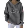 Women's Casual Fashion Print Long Sleeve Hooded Sweatshirt Top