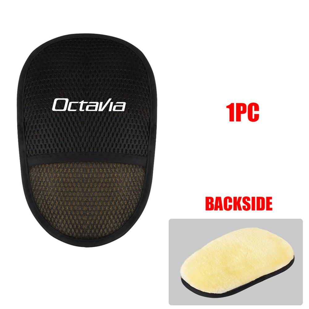 1/2PCS Car Wash Glove Wool Soft Polish Cleaning Brush Tool For Skoda Octavia Fabia Rapid Superb Enyaq Kodiaq Kamiq Karoq Scala ZA1