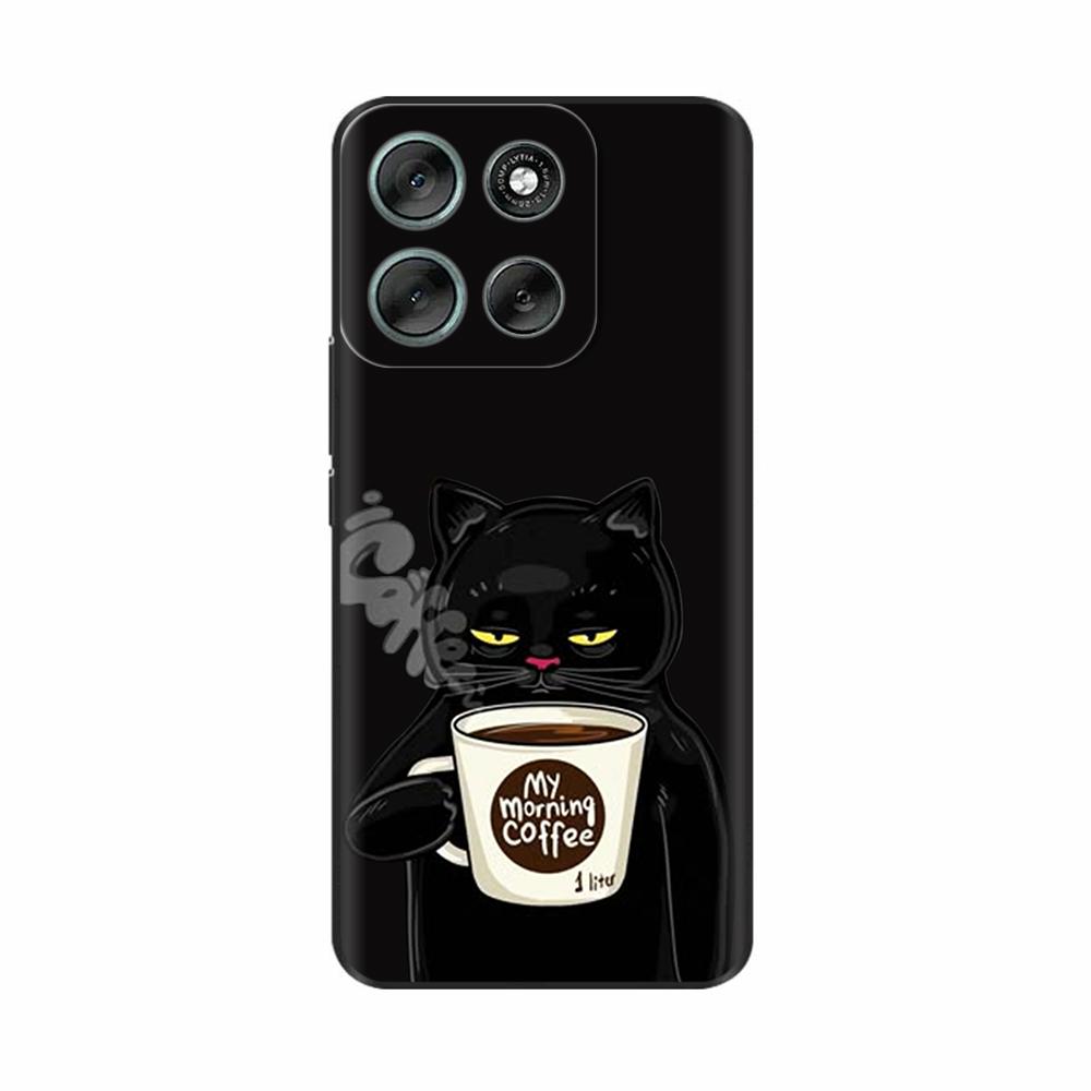 Чехол для Motorola Moto G56 5G Милый чехол с принтом Мягкий черный силиконовый бампер Чехлы для телефона Для Moto G86 MotoG86 G 56 Задняя крышка Funda
