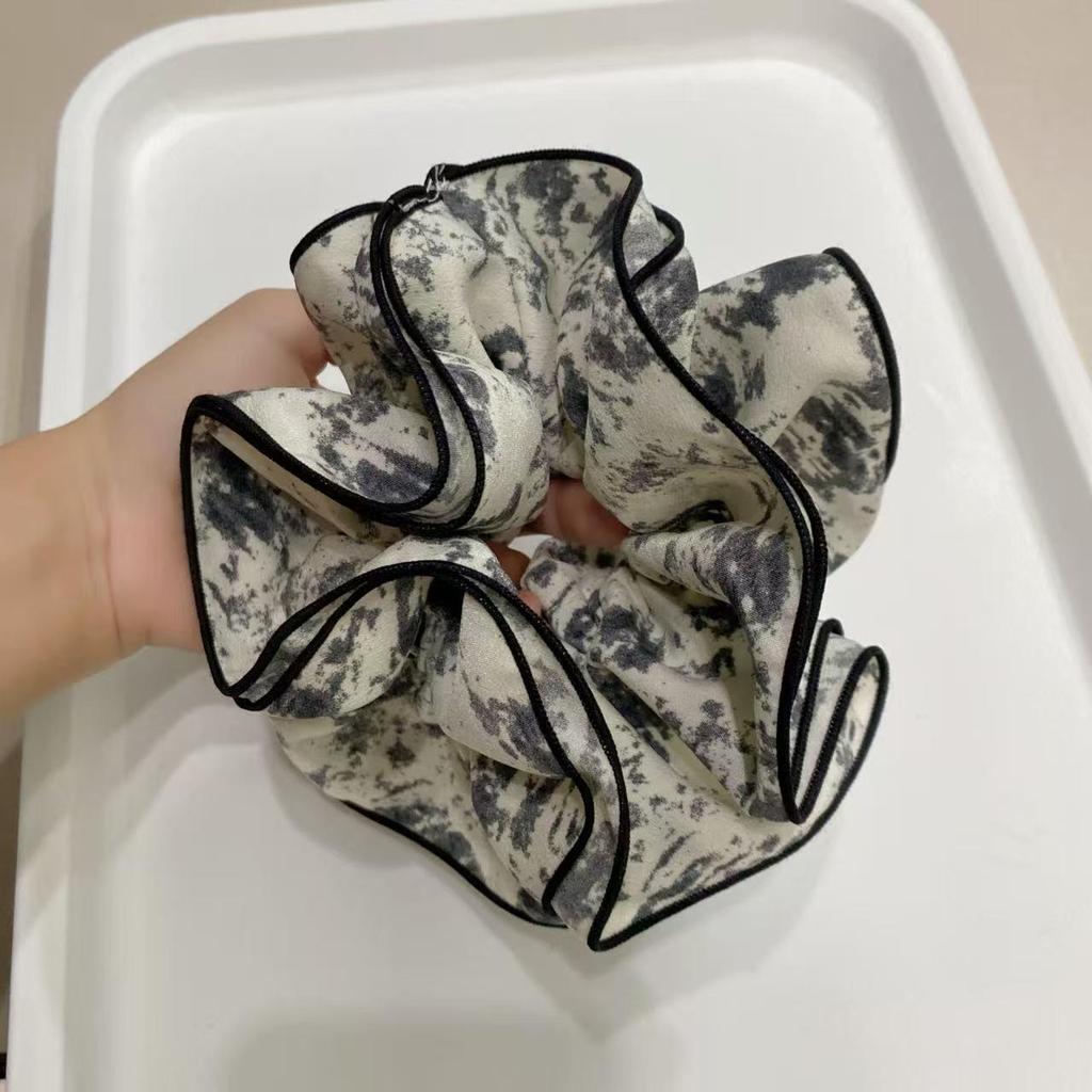 2025 High-End Retro Korean Ink Wash Scrunchie Hair Flower Accessory