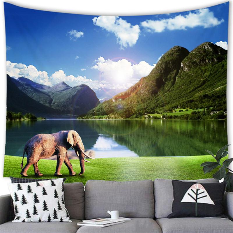 Гобелен со слоном, настенный гобелен с дикими животными, креативный декоративный гобелен со слоном, настенный гобелен со слоном, украшение для дома, общежития