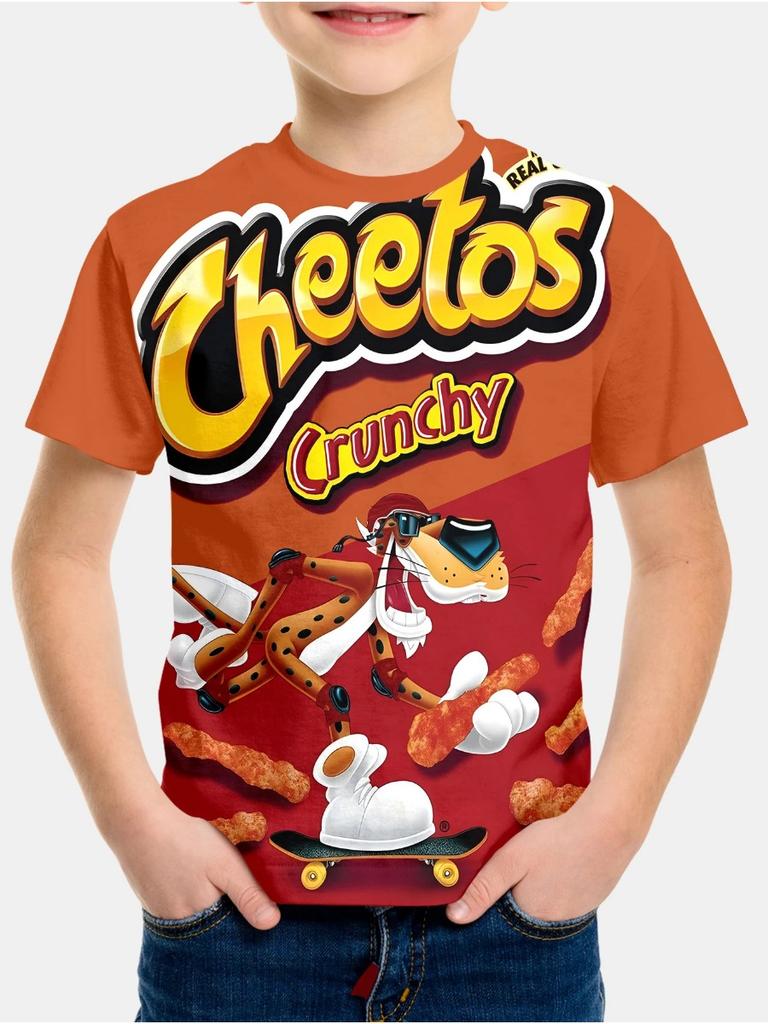 Модная детская футболка с 3D-печатью, круглый вырез, короткий рукав, для мальчиков и девочек, повседневные топы для детей