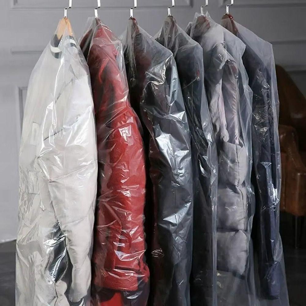 10Pcs Thickened Visible Suit Cover PE Clothing Cover Durable Clothing Dust Bag  Household