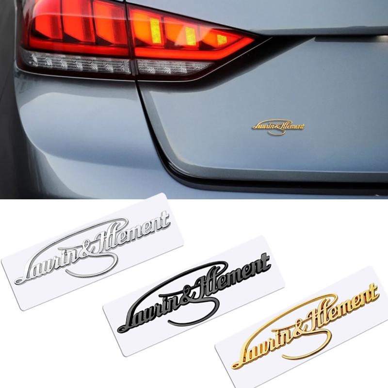 JBIW9 Metal 3D Badge L&K Logo Car Rear Trunk Body Sticker Emblem For Skoda Octavia Superb Kamiq Karoq Kodiaq Rapid Laurin & Klement