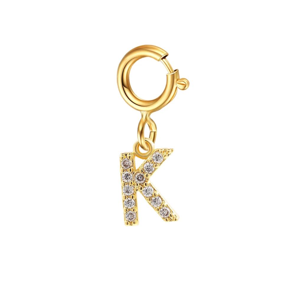 Подвеска с первой буквой алфавита, шармы с буквами из циркония для изготовления циркониевого ожерелья, серег, брелока из циркония, DIY аксессуары