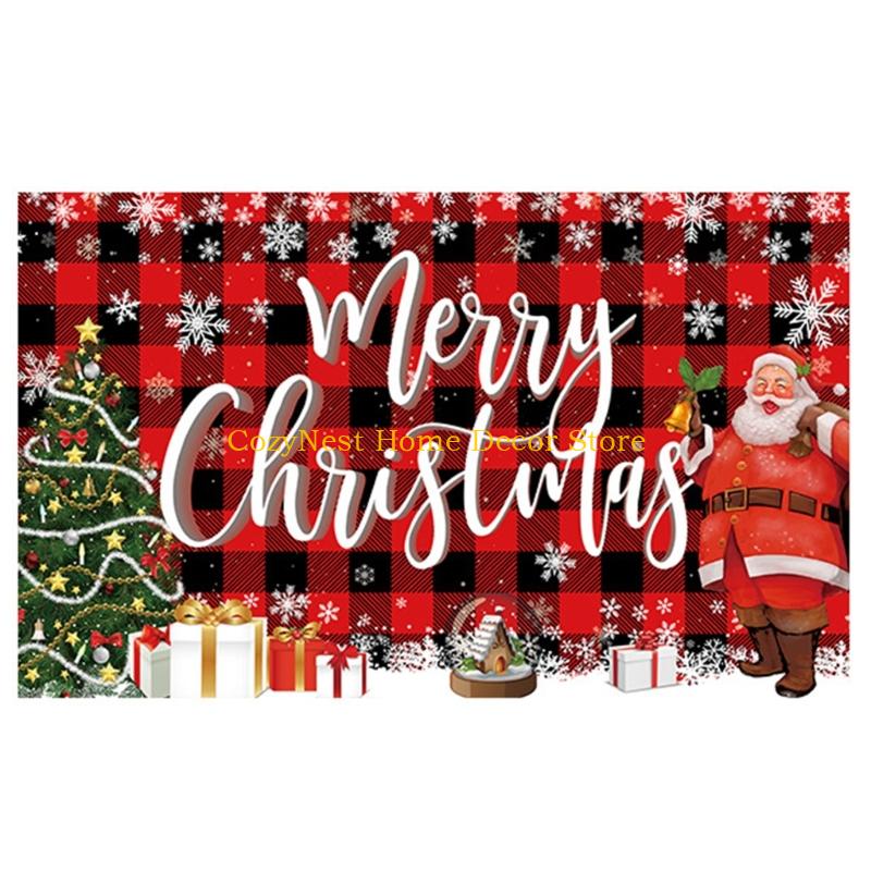 92MF 70.8x43.3Inch Christmas Scene Backdrop Polyester Cloth For Indoor Holiday Party Decorations And Photography Backgrounds