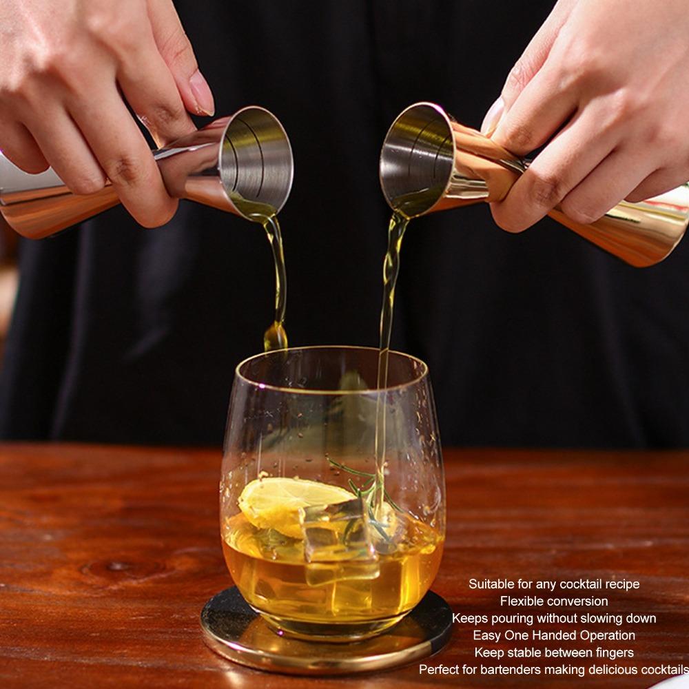 Two-Ended Cocktail Jigger With Measurement Markings Dual Spirit Measure Cup Kitchen