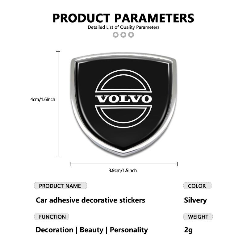 Car Badge Body Side Metal 3D Emblem Decorative Sticker Styling For Volvo V50 S60 XC60 S40 XC40 XC90 V60 S80 S90 V70 XC70