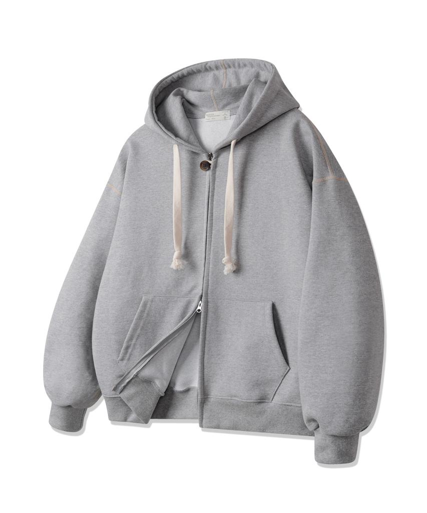 Худи Bakken Classic с двусторонней молнией и капюшоном, однотонное, Bk7975_Меланжевый серый
