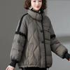 Women's Spring and Autumn Winter Short Size Plus Size Slim and Thin Warm Coat Solid Color Square Collar Versatile Coat