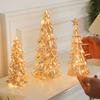 Glitter Christmas Tree Table Lamp LED Light-Up Decoration with Star Topper Festive Centerpiece for Home & Office Decor