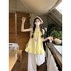Kumikumi French Style Gentle Set Sleeveless Round Neck Loose Vest Women Summer Frill Mopping Pants Two-piece Set