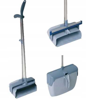 Lobby dustpan with lock on the rod