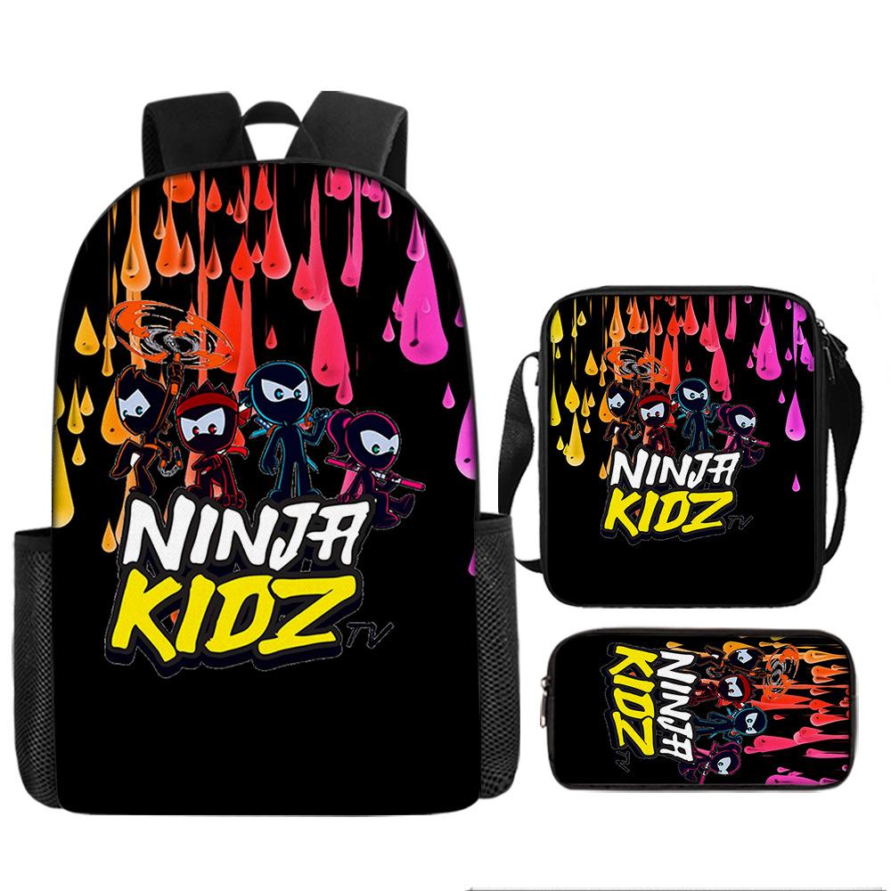 NINJA KIDZ Набор из 3 предметов Детский Школьный Рюкзак с Сумкой через Плечо Пеналы Школьные Сумки для Мальчиков Девочек Лучший Подарок