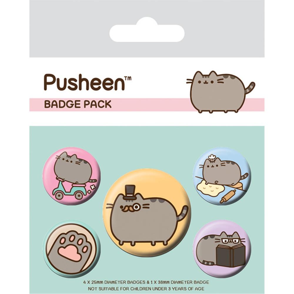 Pusheen Fancy Badge Set (Pack of 5)