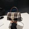 Fashion Hardware Square Bag Autumn And Winter Handbag Foreign Style Plaid Shoulder Bag Texture Versatile Messenger Bag