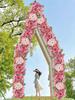 1Pc Wedding Arch Artificial Rose 50cm Hydrangea Flower Row Rose Centerpiece Silk Arch Door Wedding Flower Arrangement Party Room Reception Decor