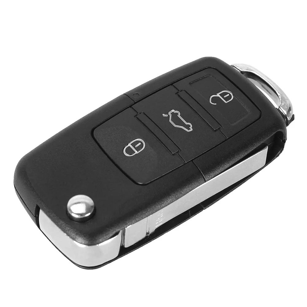 Dandkey 3-кнопочный корпус для складного ключа Volkswagen Vw Jetta Golf Passat Beetle Polo Bora, корпус для складного дистанционного ключа