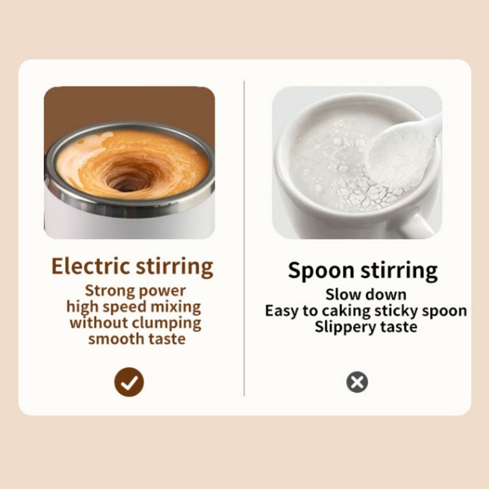 Кружка из нержавеющей стали с самоперемешиванием, перезаряжаемая от USB, кофейная чашка, портативная электрическая кофейная кружка для дома