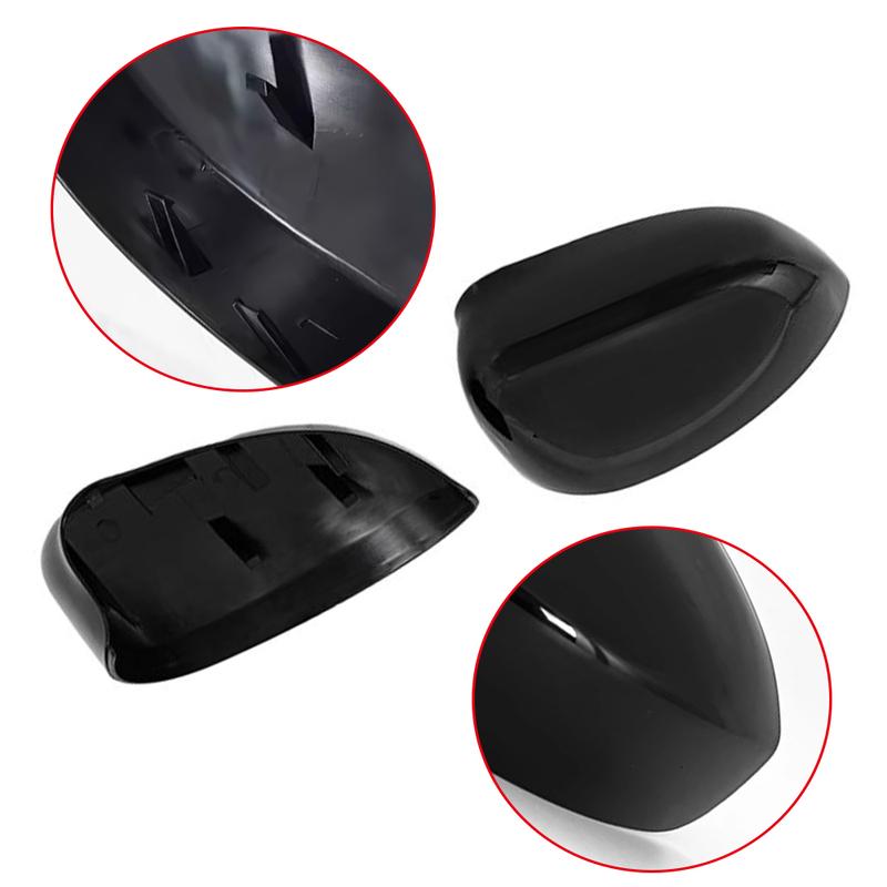 For Fiat 500 2007- Carbon/Glossy Black Side Mirror Cover Cap Door Wing Rearview Mirrors Accessories