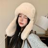 Winter Hat Women's Fashion Versatile Thickened Warm Plush Hat Outdoor Riding Windproof Ear Protection