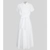 Shop   Women Belt Set Hidden Button Shirt Flare Long Dress It Wdr A0211
